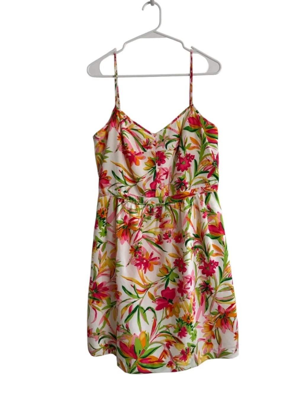NWT J Crew Tropical Floral Seaside Cami Dress Spaghetti Strap Dress w/Pockets 14